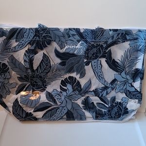 PINK by VS Blue Tropical Pattern Tote